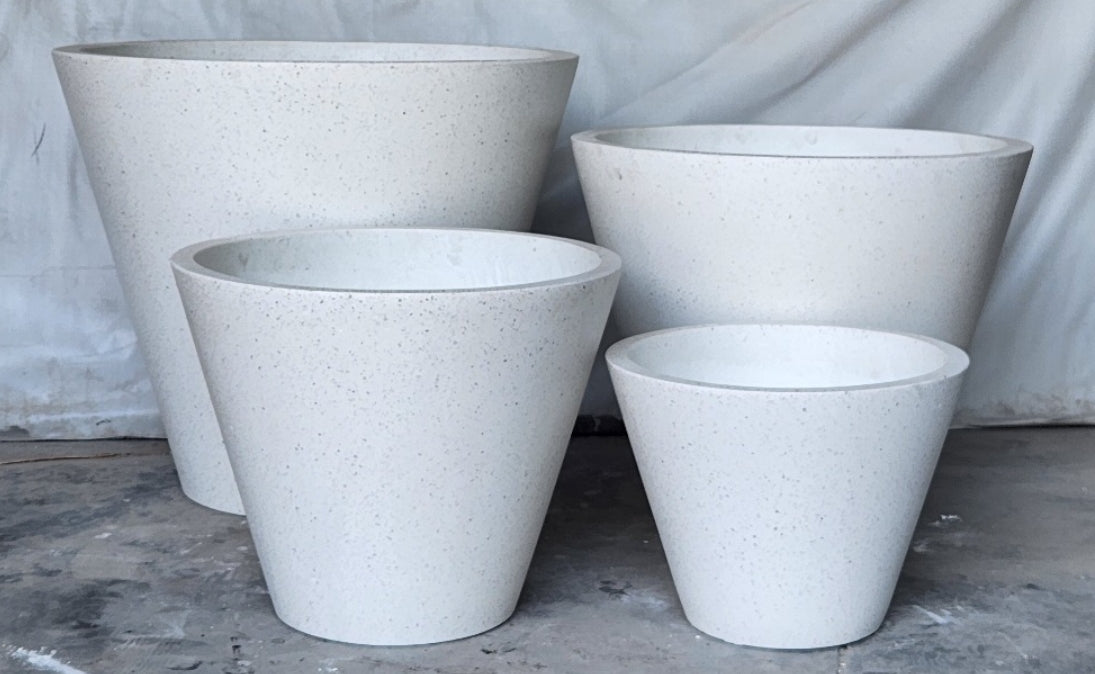 Fiber Terrazzo Cone Pots