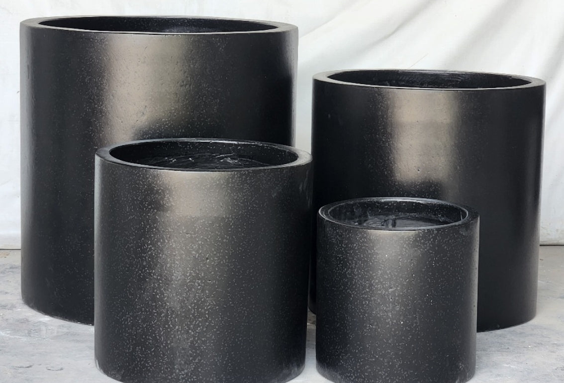 Fiber Terrazzo Cylinder Pots