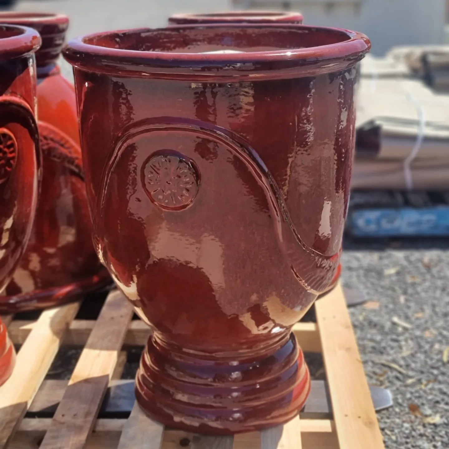 Glazed Tall French Planter