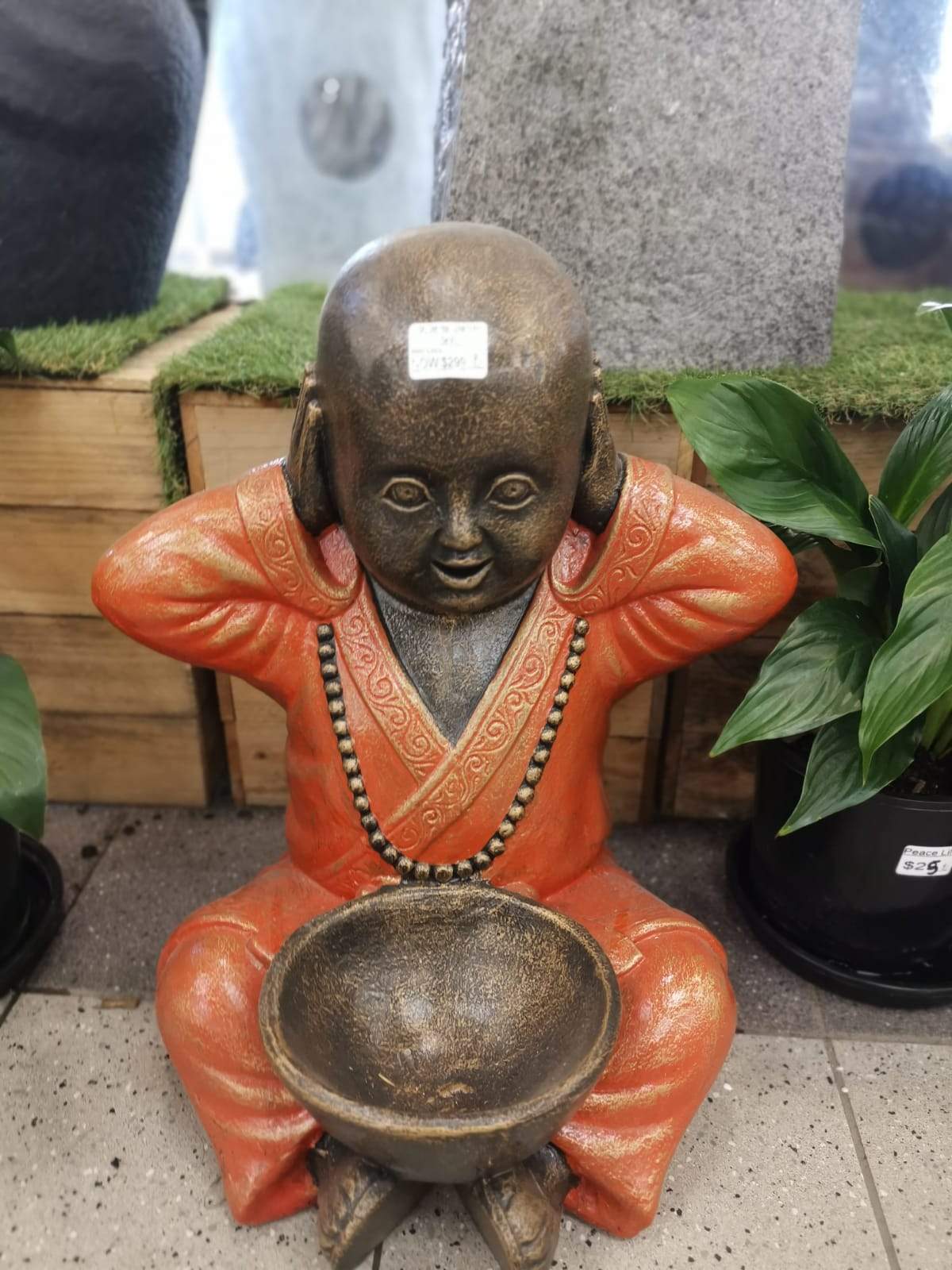 Price For Set of 3! Monk no see/hear/speaking with Bowl Statue